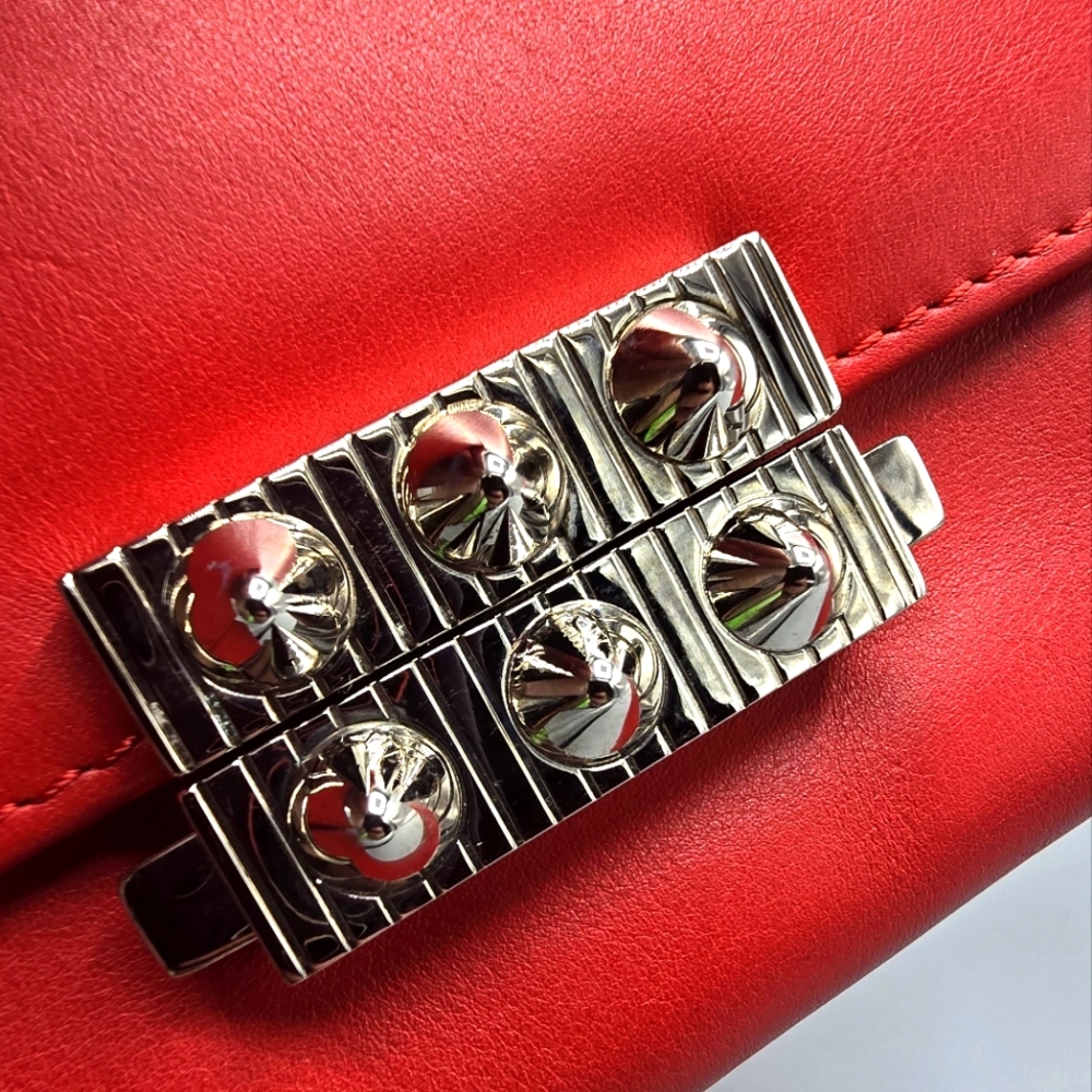 ✨️RARE✨️ CHRITIAN LOUBOUTIN Lambskin Trifold Wallet Clutch - Picture 1 of 14